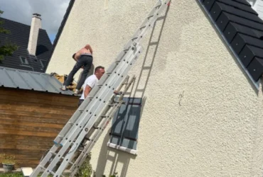 Peinture Ravalement sur pignon Saint a Saint-Germain-de-la-Grange 78640 - en cours