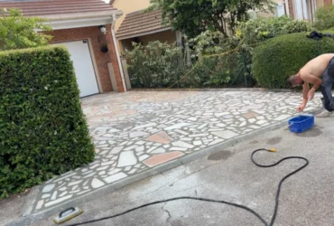 Réfection d'une allée en marbre défectueuse Vernouillet a Vernouillet 78540 - en cours